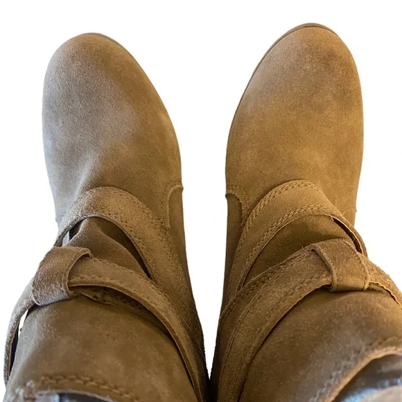 Taupe Suede Ankle Boots with Buckled Straps - Picture 5 of 8